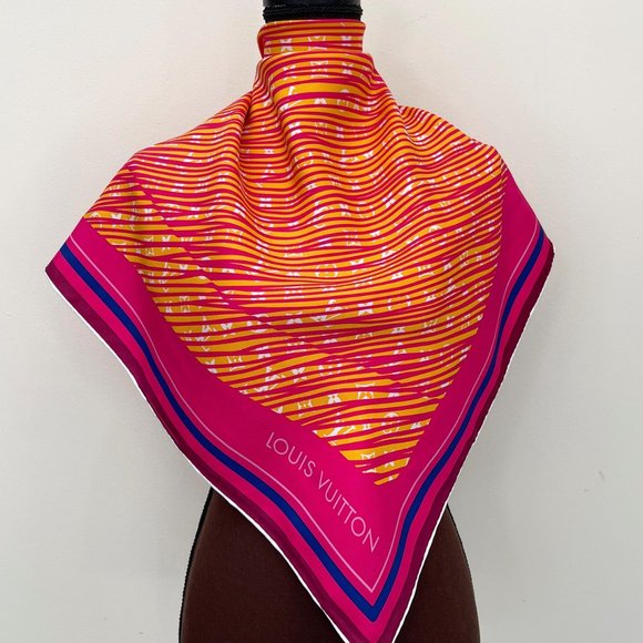 New Louis Vuitton Scarf Monogram Alma Bag Hot Pink Silk Wrap - Picture 1 of 15